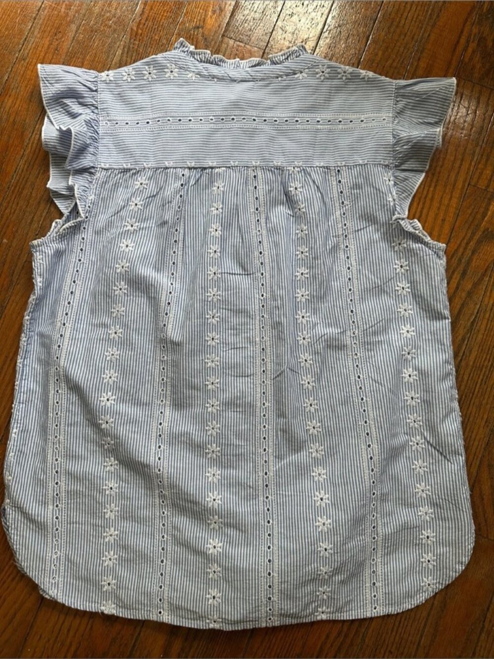 LOFT Eyelet Ruffle Top - Picture 2 of 4